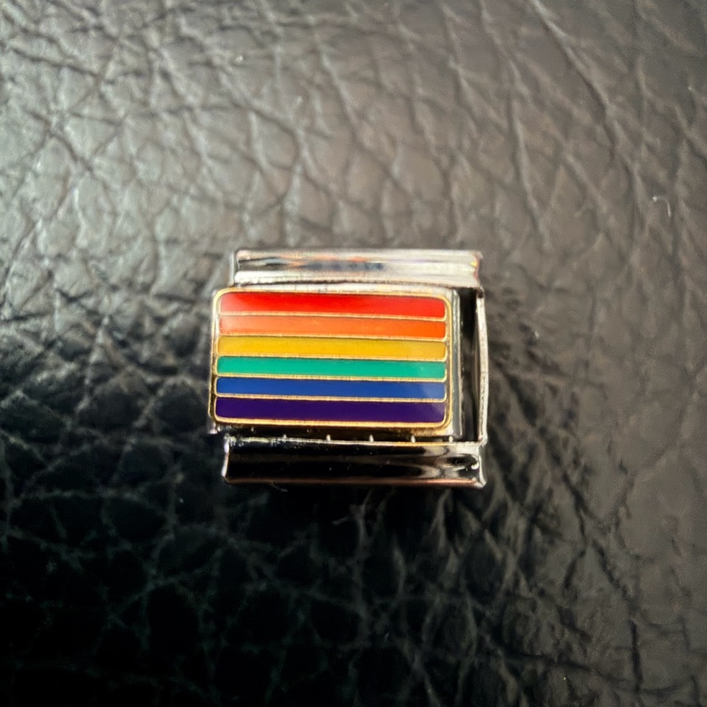 Rainbow Flag Pride Flag Italian Charm Link
